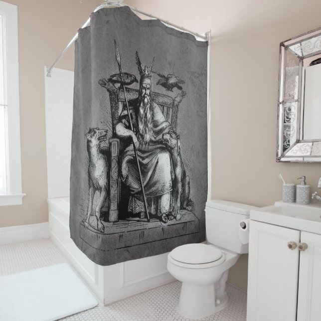 Odin ravens on his stone throne viking mythology (In Situ)