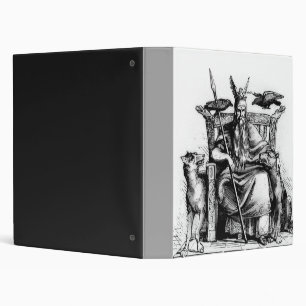 Odin Ravens on Stone Throne Viking Mythology Stone Binder