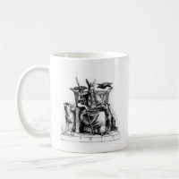 Odin Ravens on Stone Throne Viking Mythology Stone