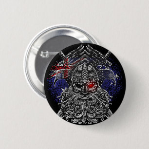 Odin ravens swords Viking Mythology Australia flag 2 Inch Round Button