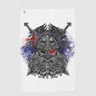 Odin ravens swords Viking Mythology Australia flag Golf Towel