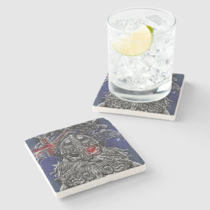 Odin ravens swords Viking Mythology Australia flag Stone Coaster