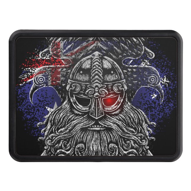 Odin ravens swords Viking Mythology Australia flag Trailer Hitch Cover (Front)
