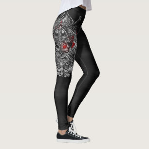 Odin ravens swords Viking Mythology Canada flag Leggings