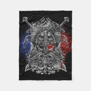Odin ravens swords Viking Mythology France flag Fleece Blanket