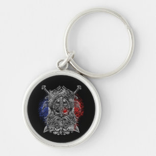 Odin ravens swords Viking Mythology France flag Keychain