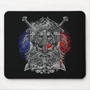 Odin ravens swords Viking Mythology France flag Mouse Pad