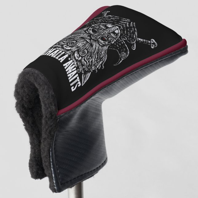 Odin ravens Viking Mythology Valhalla awaits Golf Head Cover (3/4 Front)