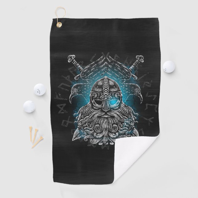 Odin ravens Viking Mythology Valhalla awaits Golf Towel (InSitu)
