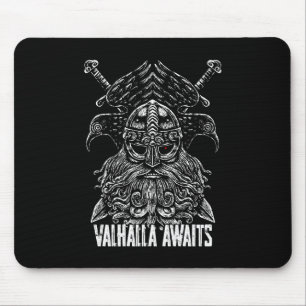 Odin ravens Viking Mythology Valhalla awaits Mouse Pad