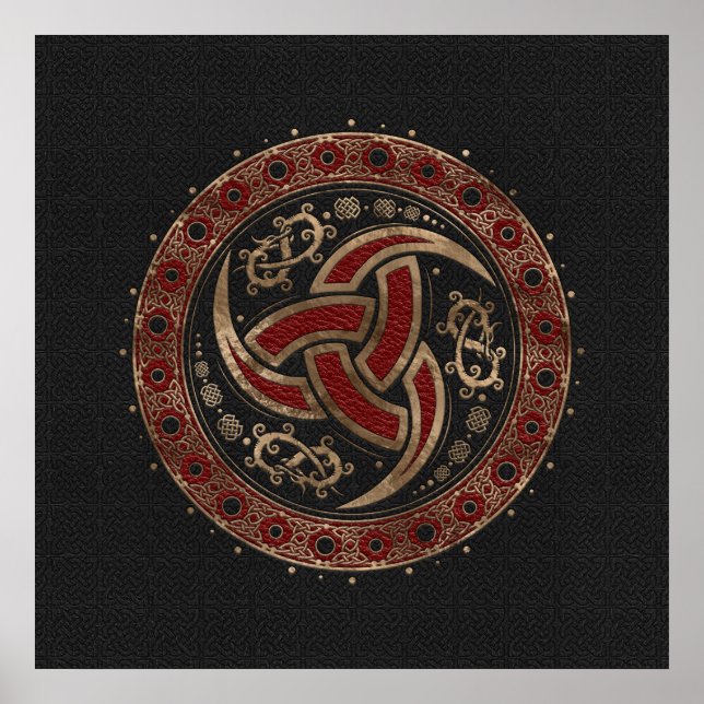 Odin’s Horn Black and Red Leather and gold Poster (Front)