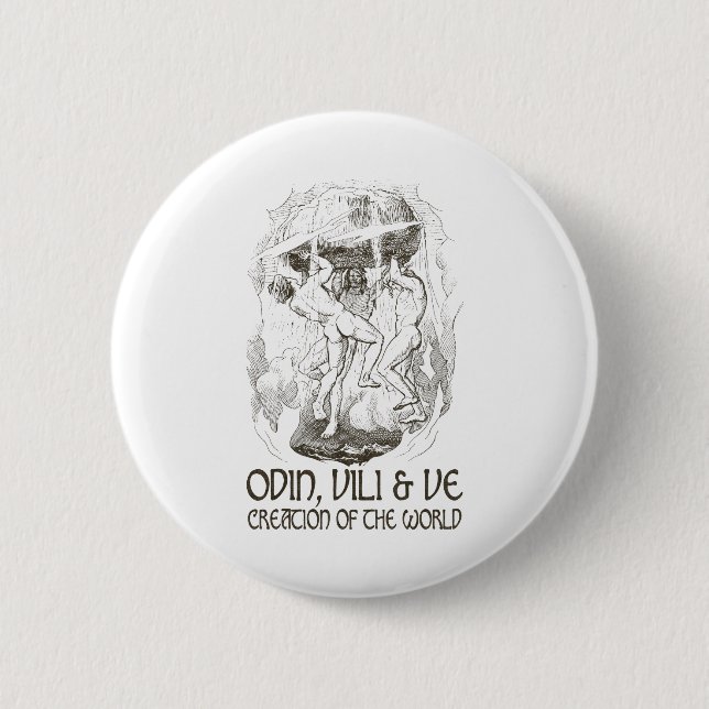 Odin, Vili and Ve 2 Inch Round Button (Front)