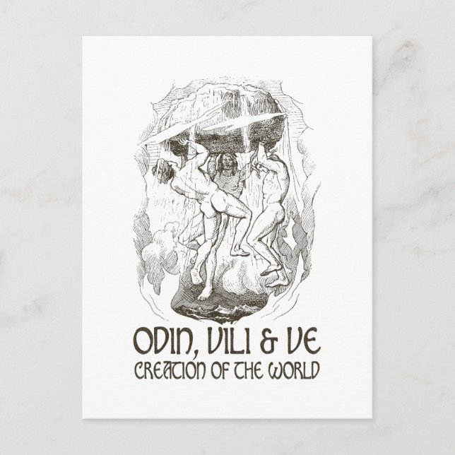Odin, Vili and Ve Postcard (Front)