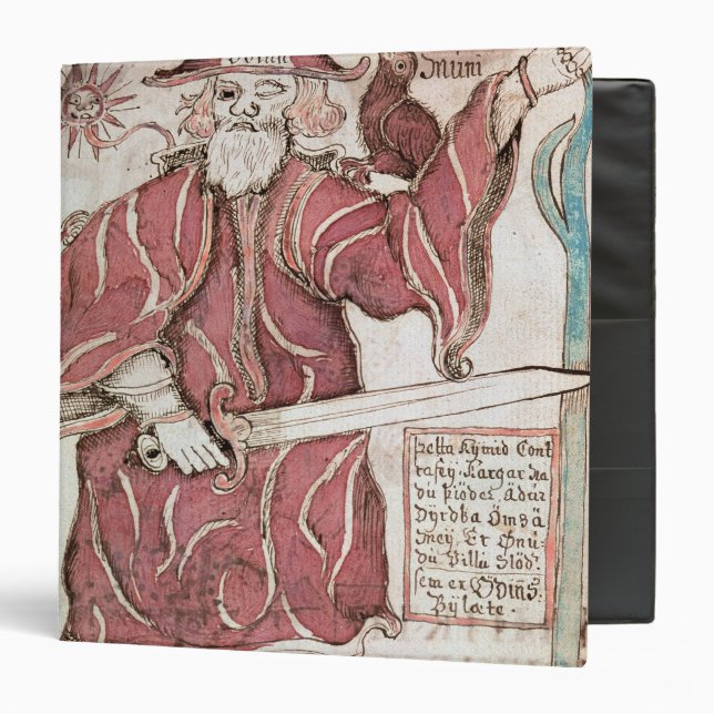 Odin, with his two crows, Hugin  and Munin Binder (Front/Inside)