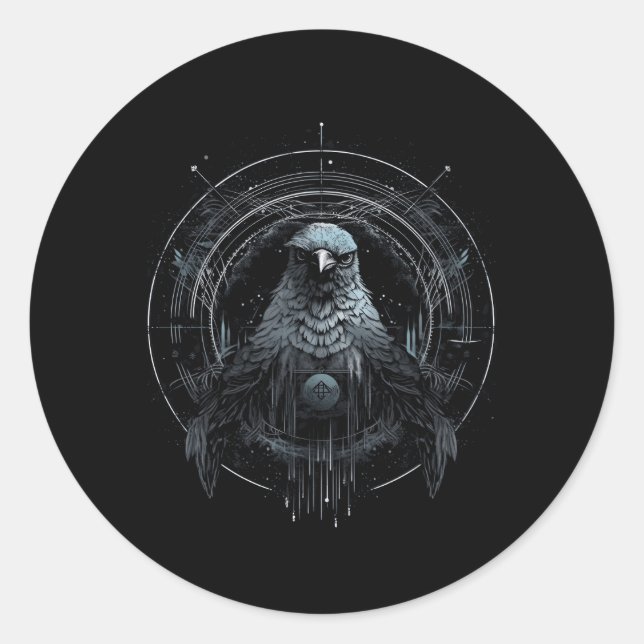 Odin'S Bird North Valhalla Norse Mythology Classic Round Sticker (Front)