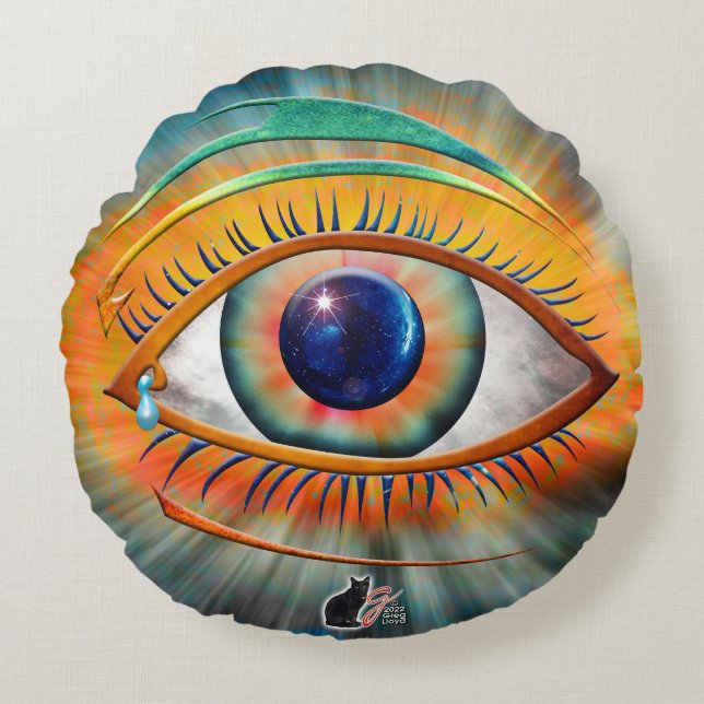 Odin's Eye Round Pillow (Front)