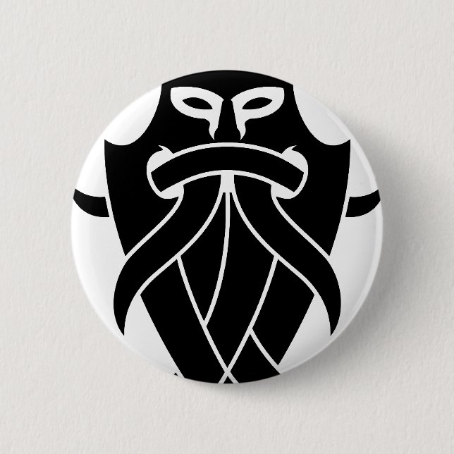 Odin's Mask Tribal (black) 2 Inch Round Button (Front)
