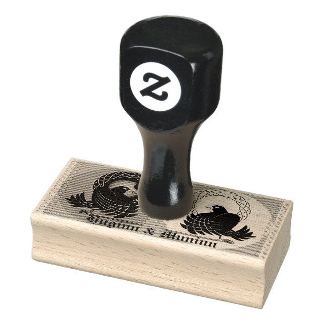 Odin's Ravens Huginn and Muninn Rubber Stamp (Stamp)