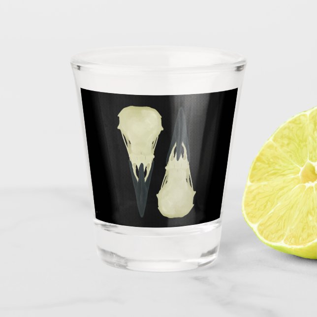 Odin's Ravens Shot Glass (Front)
