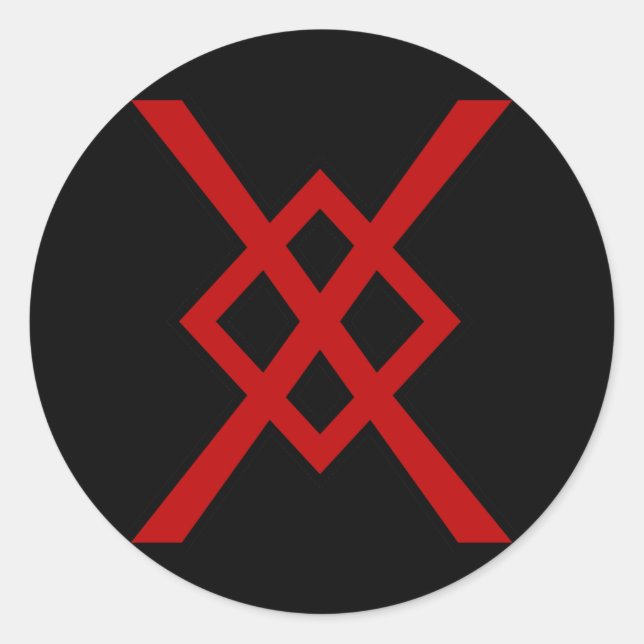Odin's Spear, Gungnir (red & black) Classic Round Sticker (Front)
