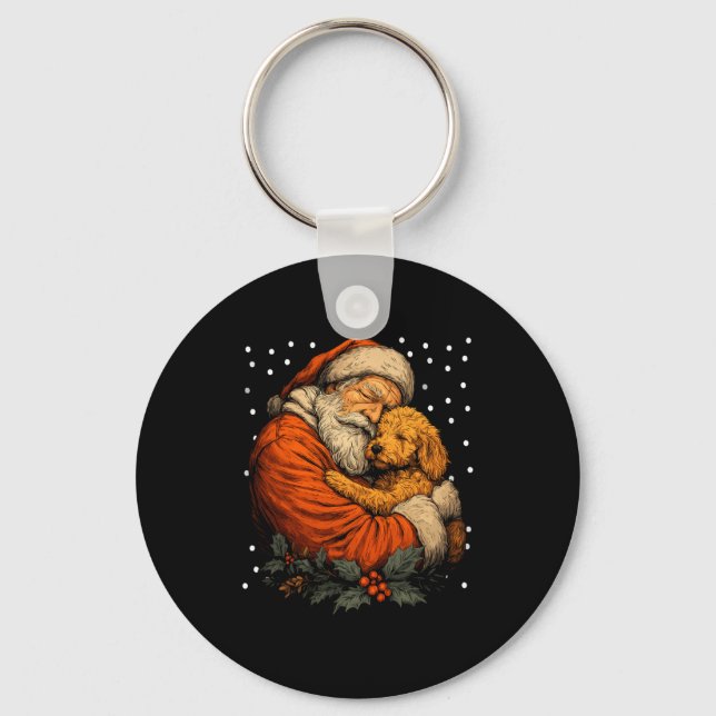 Odle Dog And Santa Claus Winter Season Christmas A Keychain (Front)
