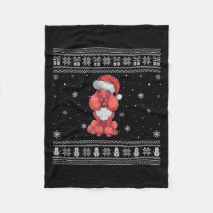 Odle Dog Lovers Men Women Santa Ugly Xmas Sweater Fleece Blanket