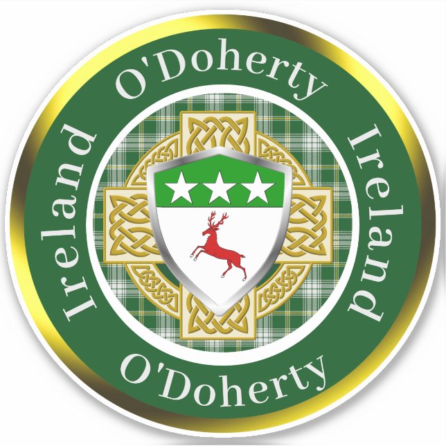 O'Doherty Irish Shield/Celtic Cross Personalized (Front)