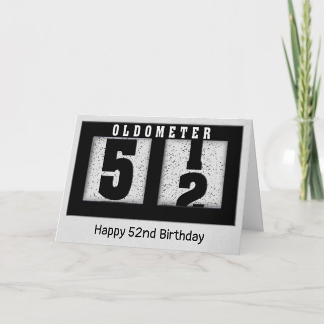 Odomètre noir pour 52e carte d'anniversaire (Devant)