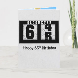 Odomètre noir pour la carte d'anniversaire 65e