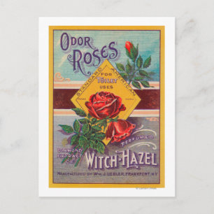 Odour Roses Witch-Hazel LabelFrankfort, NY Postcard