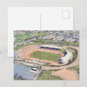 Odsal Stadium, Bradford Aerial Art Postcard