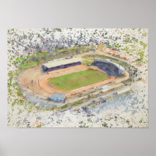 Odsal Stadium, Bradford Aerial Art Poster