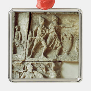 Odysseus discovering the suitors of his wife metal ornament
