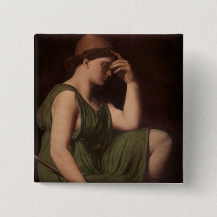 Odysseus, study for the Apotheosis of Homer 2 Inch Square Button