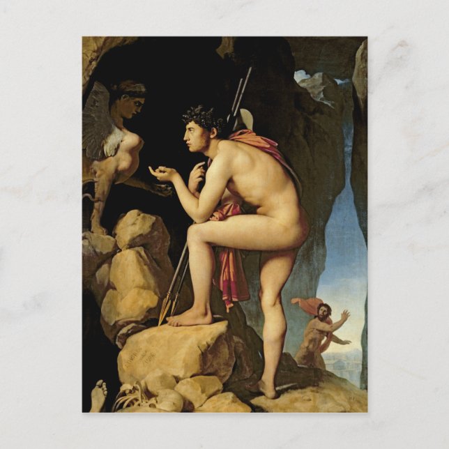 Oedipus and the Sphinx, 1808 Postcard (Front)