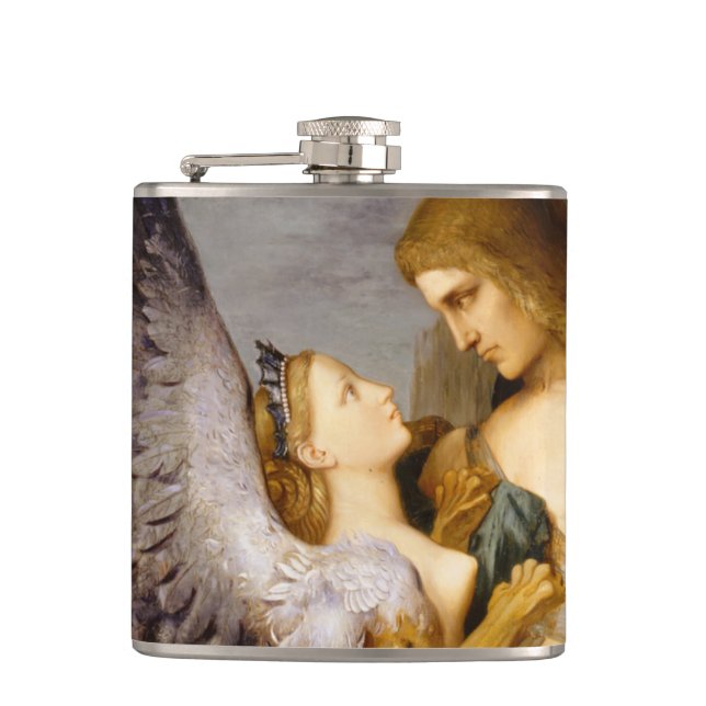 Oedipus and the Sphinx by Gustave Moreau Hip Flask (Front)