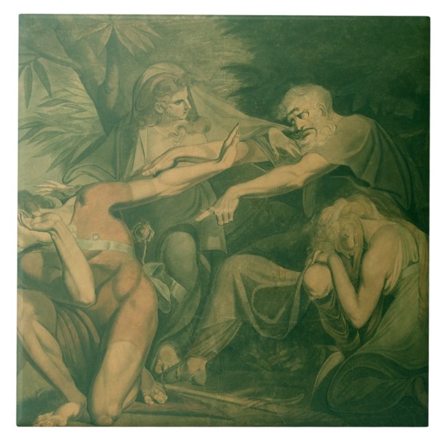 Oedipus cursing his son Polynices - "Go to Ruin, S Tile (Front)