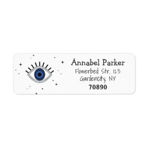 Oeil bleu mystique et étoiles design magique, oeil