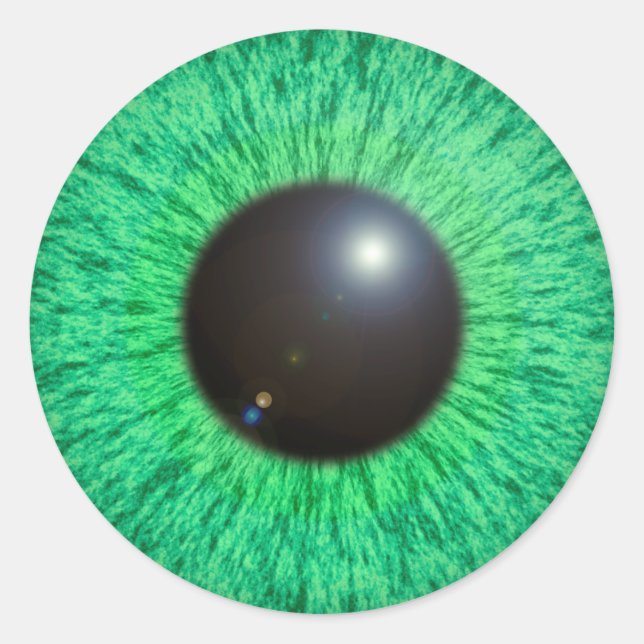 Oeil Bleu Vert Avec Sticker Flare (Devant)