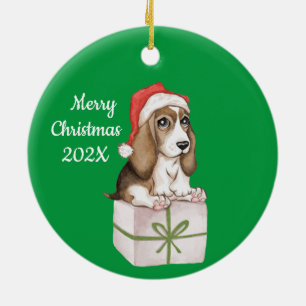 Oeil de chien chiot Arbre de Noël Ornement en céra