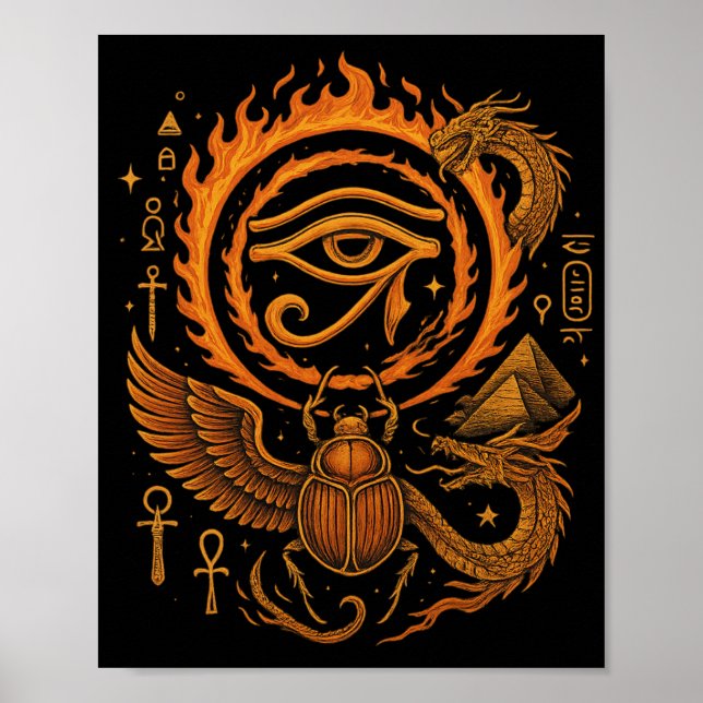 🔥 OEil de Horus - Éveil de feu | Poster égyptien (Devant)