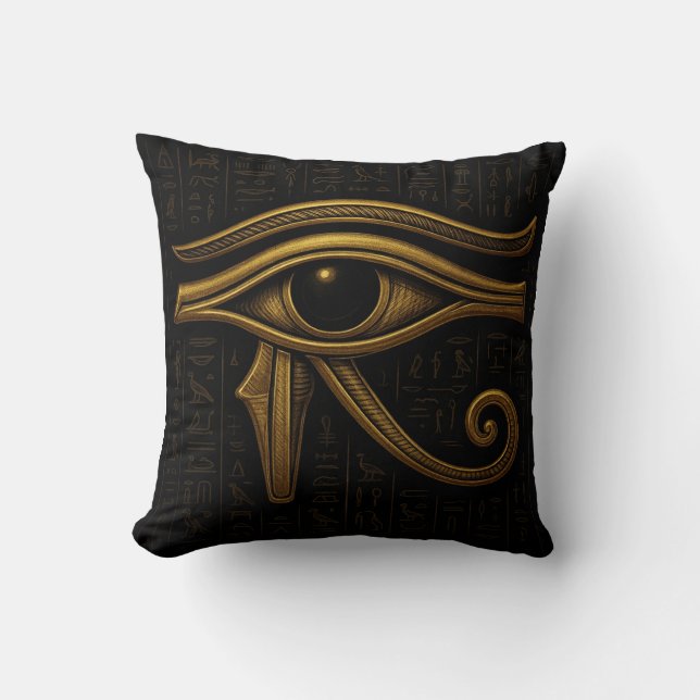 Oeil de Horus Jeter Oreiller - Symbole d'or égypti (Recto)