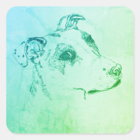 Oeil latéral, style rétro autocollant de chien de