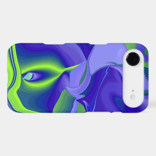 Oeil mal, 3D Abstrait en vert bleu violet