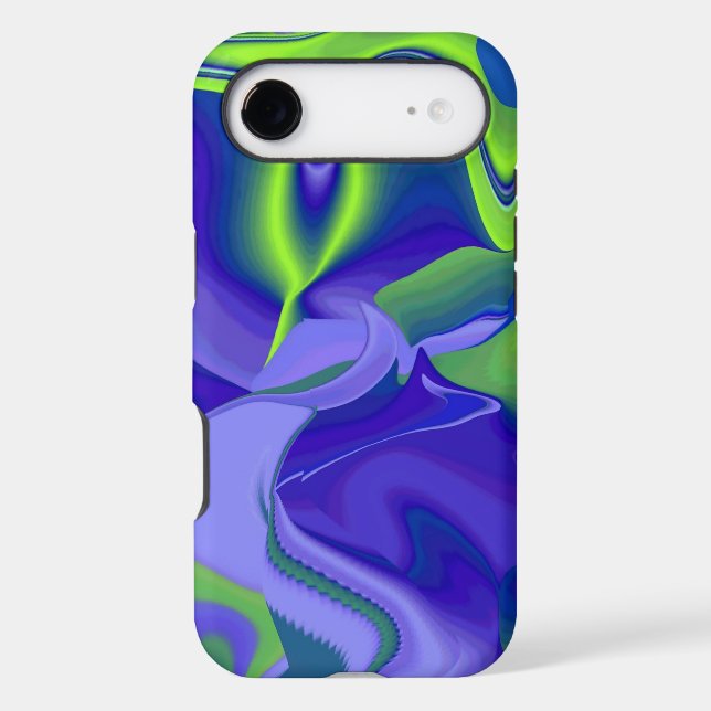 Oeil mal, 3D Abstrait en vert bleu violet (Verso)