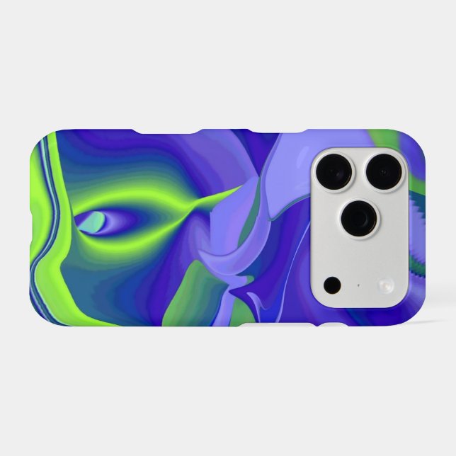 Oeil mal, 3D Abstrait en vert bleu violet (Verso (Horizontal))
