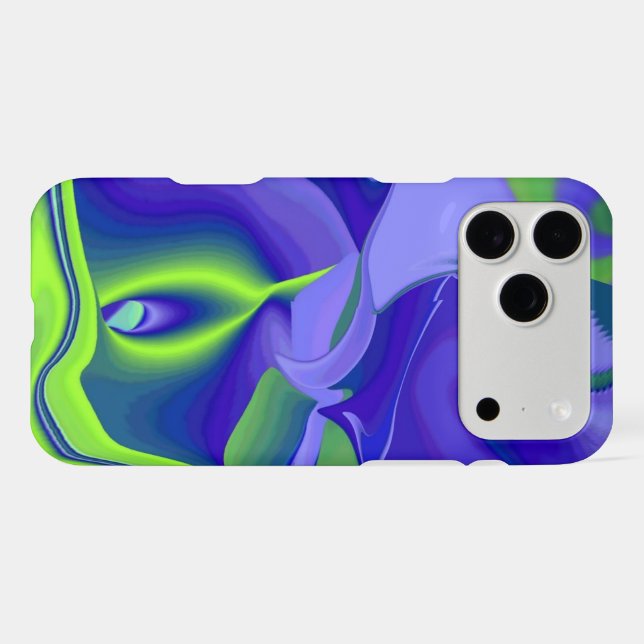 Oeil mal, 3D Abstrait en vert bleu violet (Verso (Horizontal))