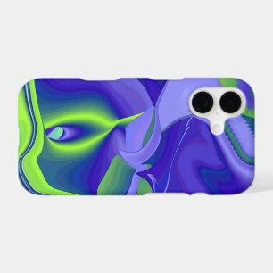 Oeil mal, 3D Abstrait en vert bleu violet