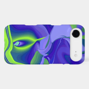Oeil mal, 3D Abstrait en vert bleu violet