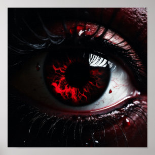 OEil rouge foncé - Éclater dans l'abîme" Poster